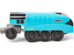 Bigjigs Rail Elektrická lokomotiva Mallard modrá