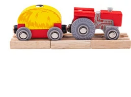 Bigjigs Rail Červený traktor s valníkem