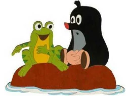 DoDo Velká dřevěná dekorace Krtek a žába