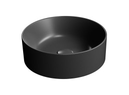 GSI KUBE X keramické umyvadlo na desku, průměr 40cm, černá mat 942626