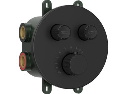 Sapho SMARTSELECT podomítková sprchová termostatická baterie, box, 2 výstupy, černá mat RP032B
