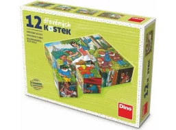 Dino Dřevěné kostky Sněhurka 12 kostek