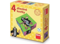 Dino Dřevěné obrázkové kostky Krteček - 4 kostky