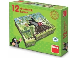 Dino Dřevěné kostky Krtek a přátelé 12 ks