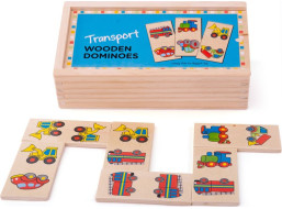 Bigjigs Toys Dřevěné domino dopravní prostředky