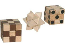 Dřevěné hlavolamy Trio IQ