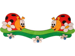 DoDo Dřevěný 3 věšáček berušky