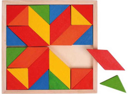 Bigjigs Toys Dřevěná mozaika barevná