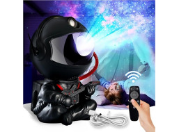 Noční LED lampička/projektor s dálkovým ovladačem UNIVERSE - černá