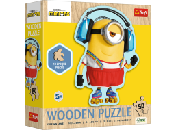 TREFL Dřevěné obrysové puzzle Mimoni: Šílený Mimoň 50 dílků