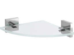Sapho X-SQUARE skleněná police rohová, čtvrtkruhová 200x200mm, chrom/čiré sklo XQ009-11