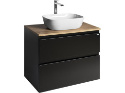 Aqualine ALTAIR skříňka s deskou 78, 5 cm, černá mat/dub emporio AI680-01