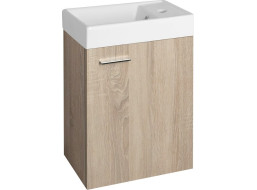 Aqualine ZOJA skříňka s keramickým umyvadlem 40x22 cm, dub platin 51049DP-02