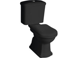 Kerasan RETRO WC kombi, zadní odpad, černá-chrom WCSET35-RETRO-ZO