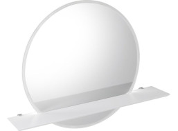 Sapho VISO kulaté zrcadlo s LED osvětlením a policí ø 60cm, bílá mat VS060-01