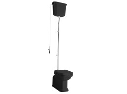 Kerasan WALDORF WC mísa s nádržkou, spodní/zadní odpad, černá-chrom WCSET27-WALDORF