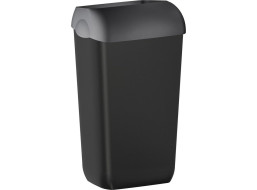 MARPLAST COLORED odpadkový koš nástěnný s víkem 23l, ABS, Soft Touch, černá mat A74201NE-1