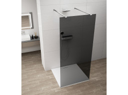 Polysan ESCA CHROME jednodílná sprchová zástěna do prostoru, kouřové sklo, 1400 mm ES1214-05