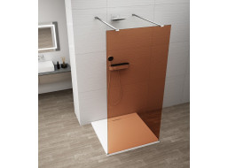 Polysan ESCA CHROME jednodílná sprchová zástěna do prostoru, sklo Marron, 1200 mm ES1512-05