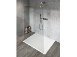 Gelco VARIO GOLD MATT jednodílná sprchová zástěna do prostoru, čiré sklo, 900 mm GX1290-02
