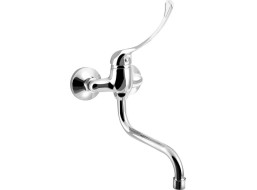 Aqualine AQUALINE 35 nástěnná baterie, rozteč 100mm, lékařská páka, ramínko S, 177mm, chrom 52234