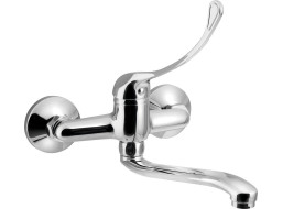 Aqualine AQUALINE 35 nástěnná baterie, lékařská páka, ramínko ploché zvýšené, 220mm, chrom 52144