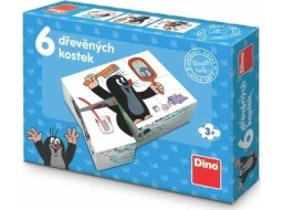 Dino Dřevěné obrázkové kostky Krtek 6 ks
