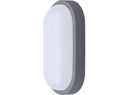 Solight LED venkovní osvětlení oválné, 13W, 910lm, 4000K, IP54, 21cm, šedá barva