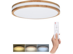 Solight LED osvětlení s dálkovým ovladačem Woody, 48W, 3360lm, 38cm, změna chromatičnosti, stmívatelné