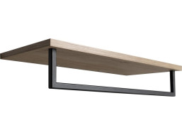 Sapho SKA polička na ručníky s hrazdou 600x250mm, dub/černá mat SKA385B