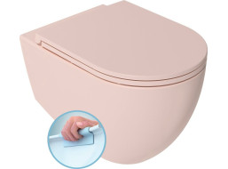 Isvea INFINITY závěsná WC mísa, Rimless, 36, 5x53cm, růžová Salmon 10NF02004-2S