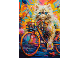 CASTORLAND Puzzle Kočka na kole 500 dílků