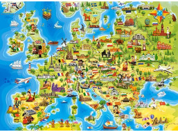CASTORLAND Puzzle Mapa Evropy 100 dílků