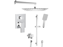 Sapho CUBEMIX podomítkový sprchový set s pákovou baterií, 2 výstupy, posuvný držák sprchy, chrom CM042-02