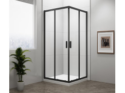Polysan EASY BLACK čtvercová sprchová zástěna 900x900mm, čiré sklo EL5115B