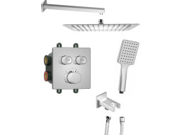 Sapho SMART SELECT podomítkový sprchový set s termostatickou baterií, 2 výstupy, vyústění, chrom RP042-01