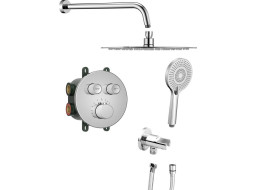 Sapho SMART SELECT podomítkový sprchový set s termostatickou baterií, 2 výstupy, vyústění, chrom RP032-01