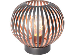 Solight kovová kulatá lucerna se žárovkou s micro LED, teplá bílá, měděná, 3xAA, 19cm