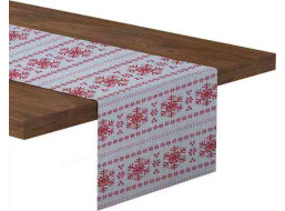 Vánoční běhoun SCANDI Sněhové vločky - 140x40 cm - bílý/červený