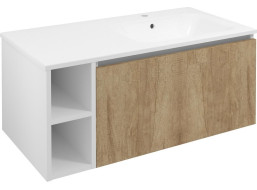 Sapho LOREA skříňka s umyvadlem 101x46x51, 5cm (20+80 cm), pravá, dub alabama/bílá mat LE080-2231-R-02