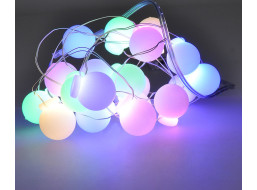 Solight LED vánoční řetěz barevné koule, 20x LED, 2m, 2x AA