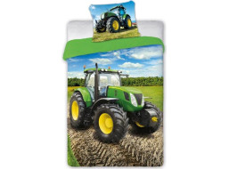 Bavlněné povlečení ZELENÝ TRAKTOR - zelené - 160x200 cm