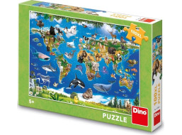 Dino Puzzle Mapa zvířat 100 XL dílků