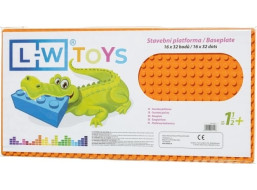 L-W Toys Velká podložka na stavění - JUNIOR 16x32 bodů oranžová