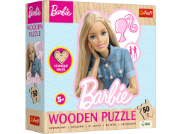 TREFL Dřevěné obrysové puzzle Barbie 50 dílků