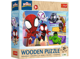 TREFL Dřevěné puzzle Spidey a jeho úžasní přátelé 24 dílků