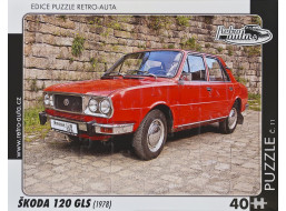 RETRO-AUTA Puzzle č.11 Škoda 120 GLS (1978) 40 dílků