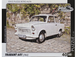 RETRO-AUTA Puzzle č.23 Trabant 601 (1965) 40 dílků