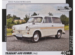 RETRO-AUTA Puzzle č.70 Trabant 600 Kombi (1963) 40 dílků