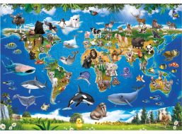 DINO Puzzle Mapa zvířat XL 100 dílků